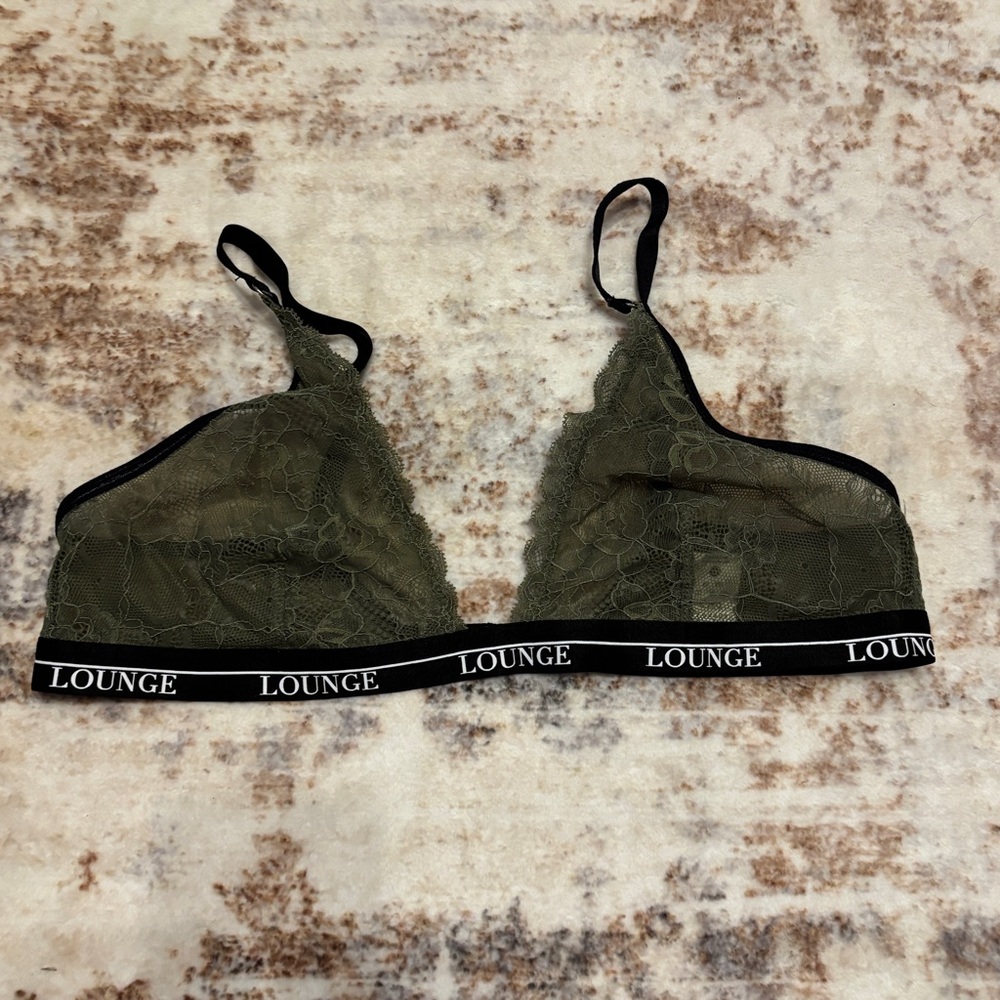 NWOT Lounge Khaki Lace Bra - Large